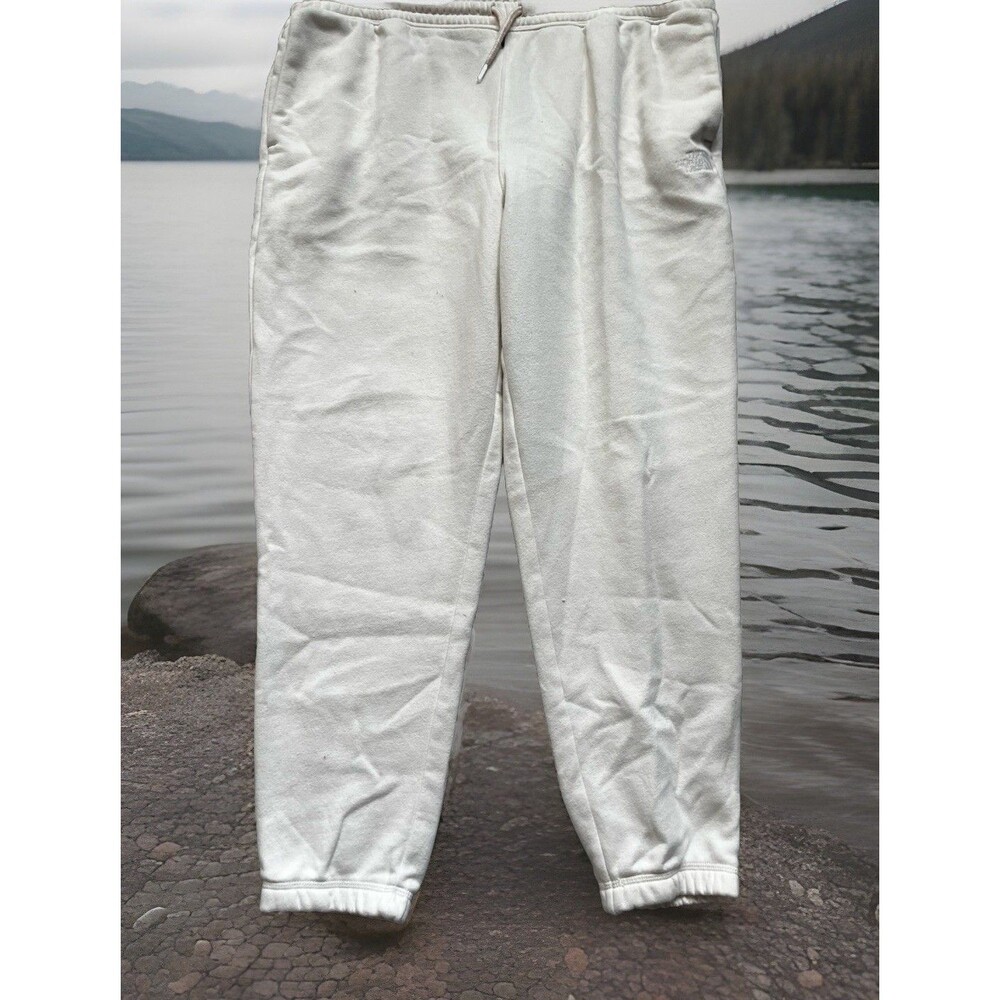 The North Face Jogger Pants Womens XL White/Cream Sweatpants Logo Soft Sweats